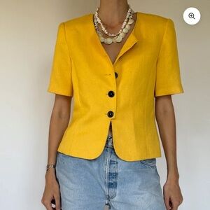 Vintage Yellow Short Sleeve Blazer
